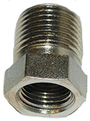 Steel Hex Reducing Bushing 1/2" MNPT to 3/8" FNPT