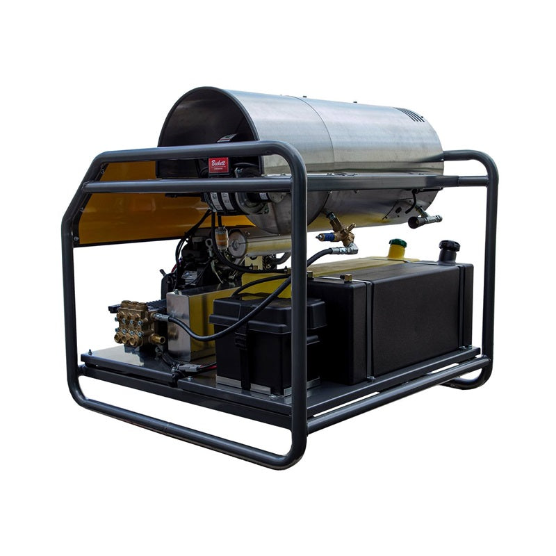 BE Industrial Series 3,000PSI 8GPM Honda GX690 Gas Skid Hot Water Pressure Washer