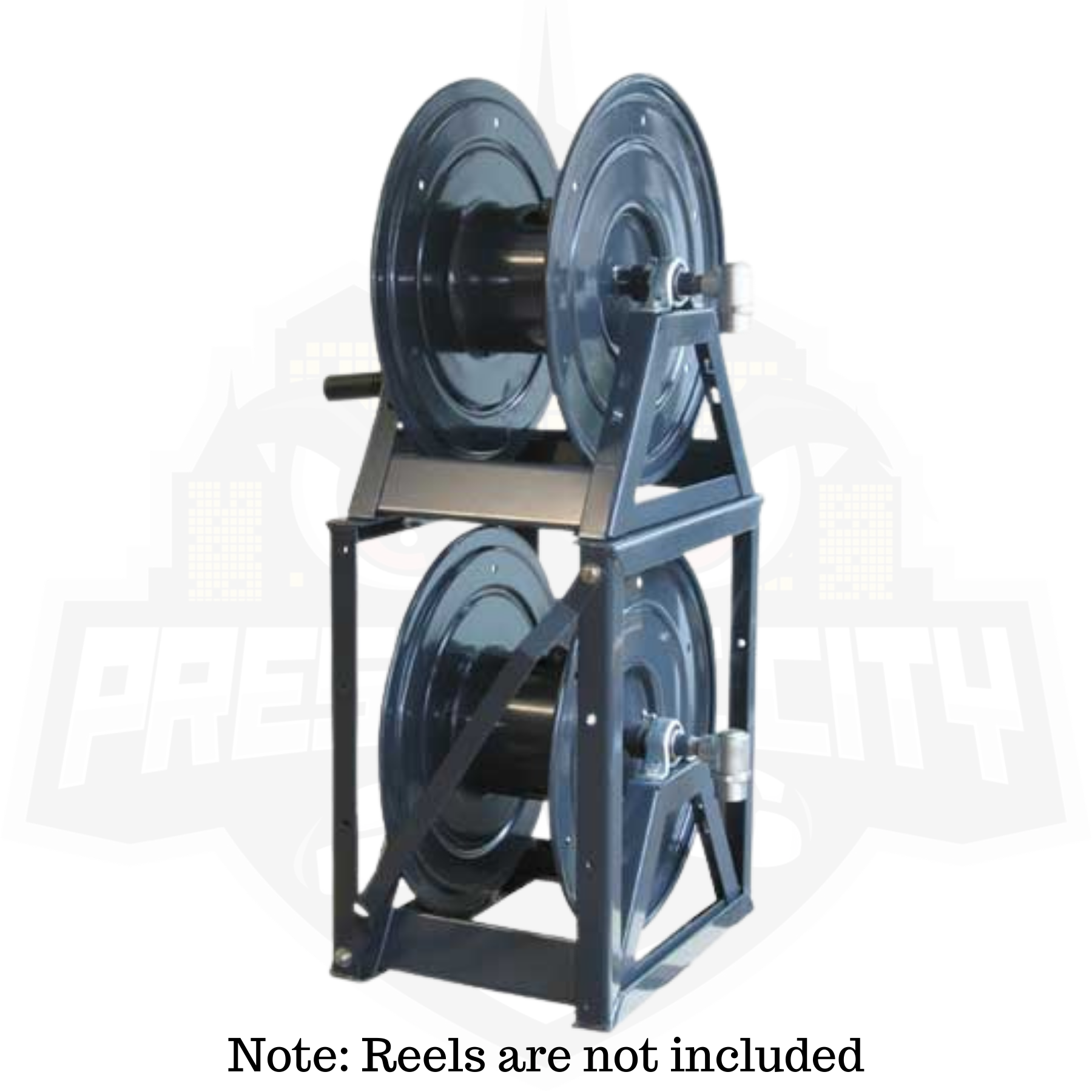 General Pump DHRA50300 12 x 300' Charcoal Grey Steel Hose Reel with Flat  Sidewalls, A-frame, Pin Lock and Brake and Stainless Steel Swivel Inlet