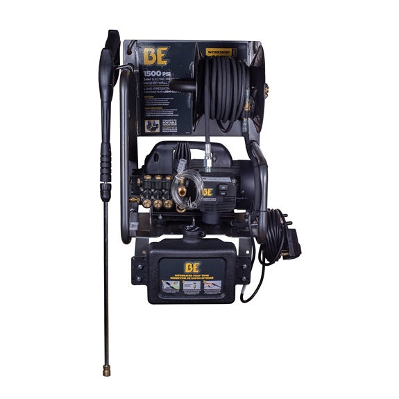 BE 1.5HP 1500 PSI 2-in-1 Wall Mount Pressure Washer
