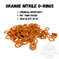 Orange Nitrile Chemical Resistant O-Ring 1/4"